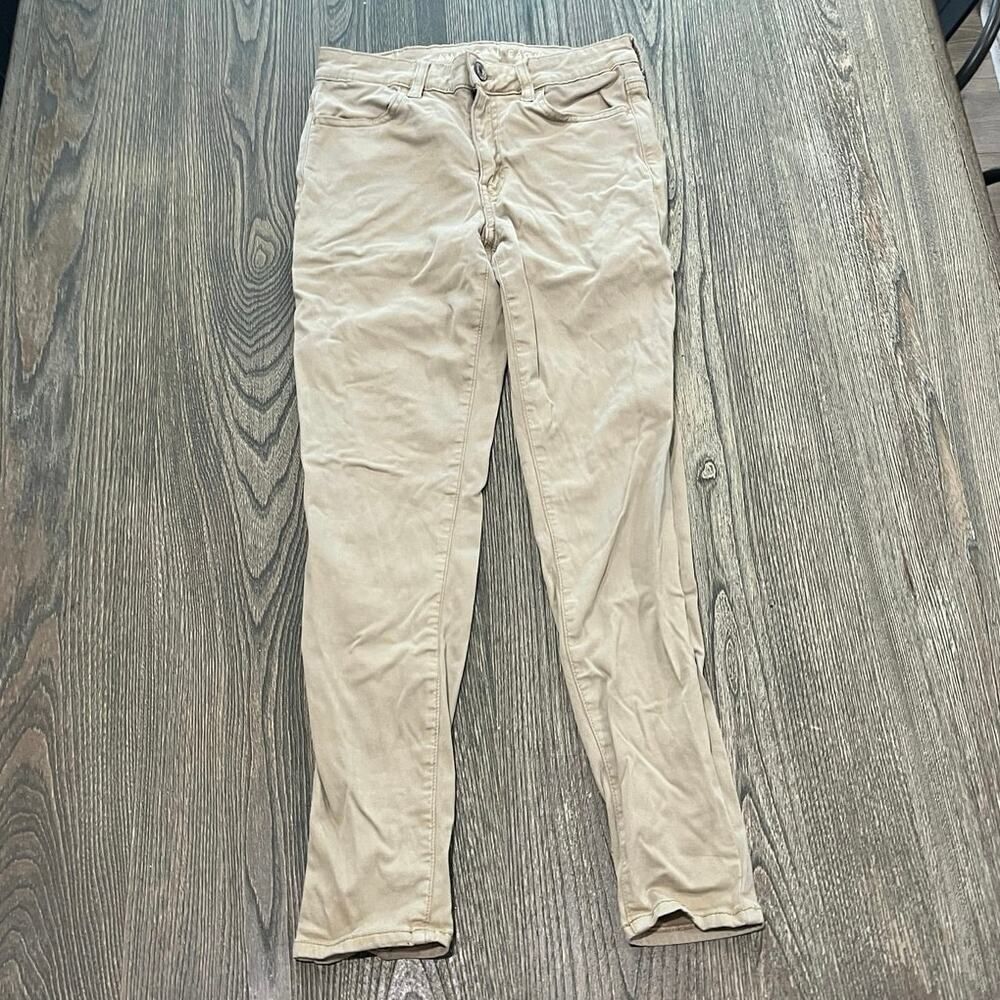 American Eagle Womens High-Rise Jegging Jeans Next Level Stretch Tan Size 4